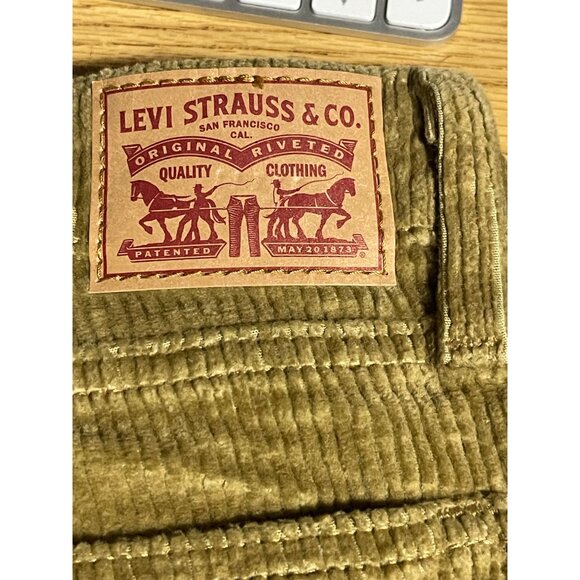 Levis 721 High Rise Skinny Corduroy Pants Slim Fit Womens 29 X 30 Olive Gold - Picture 11 of 14
